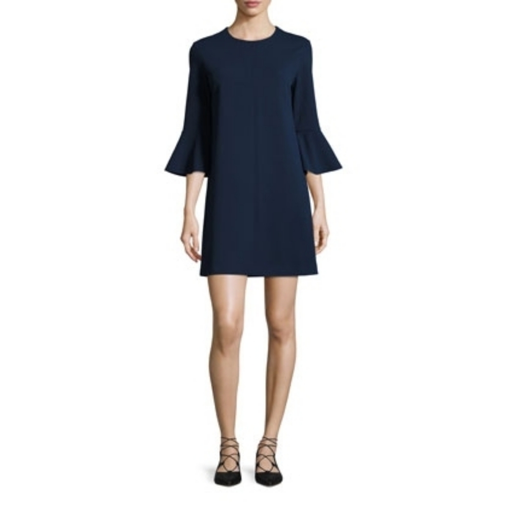 Tibi Bell Sleeve‎ Crepe  Blue Mini Dress